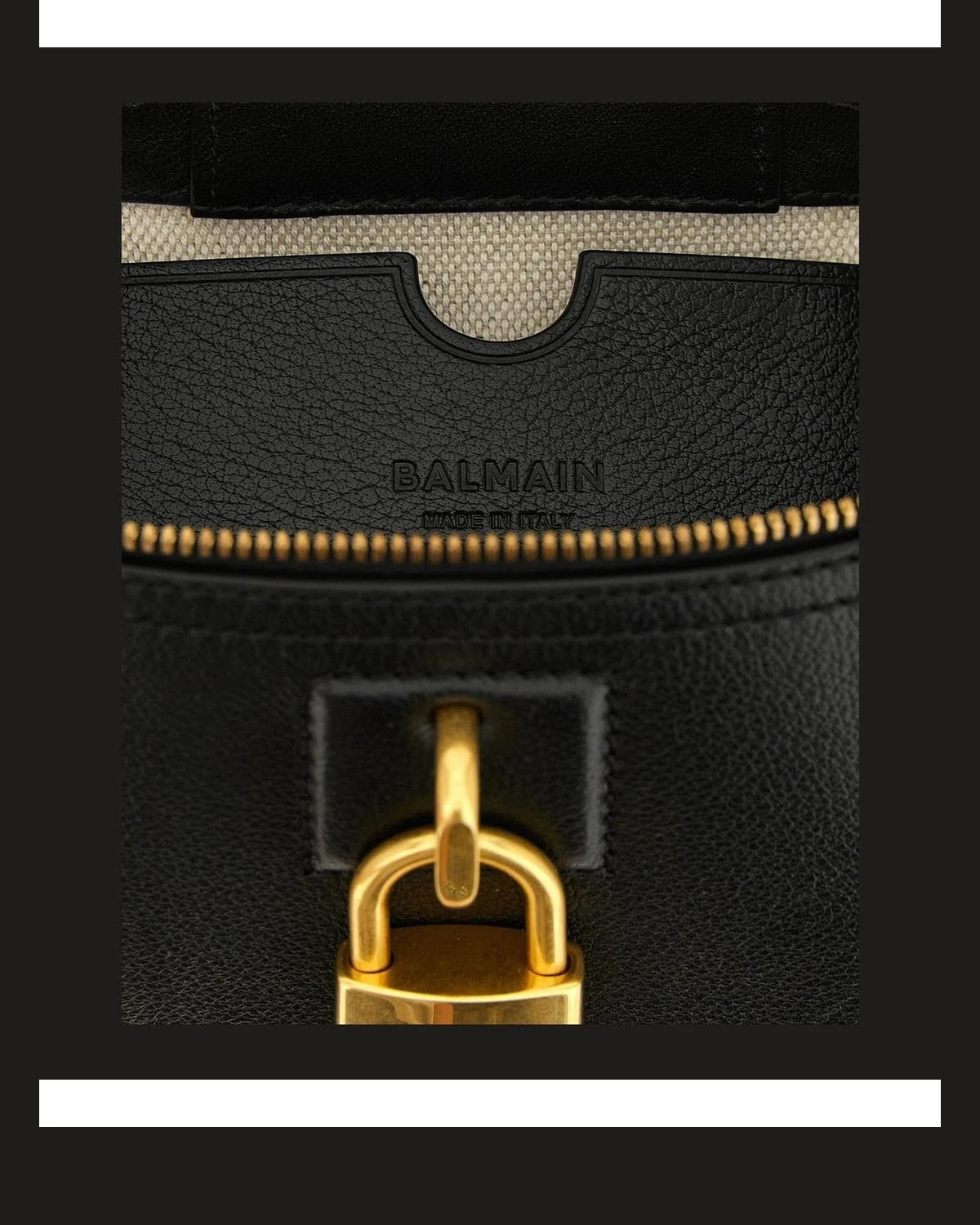 Balmain Satchel Bag in black, Buffalo Leather — view 4