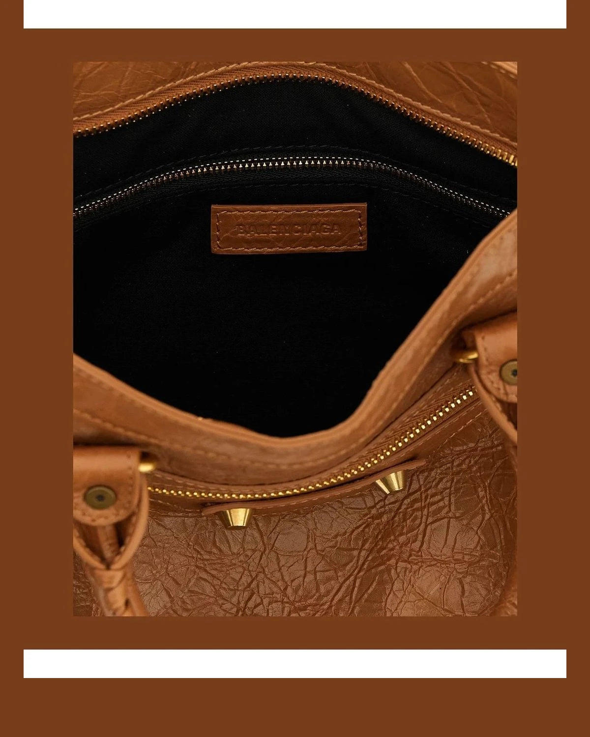 Balenciaga Satchel Bag in brown, Lamb Leather — view 4