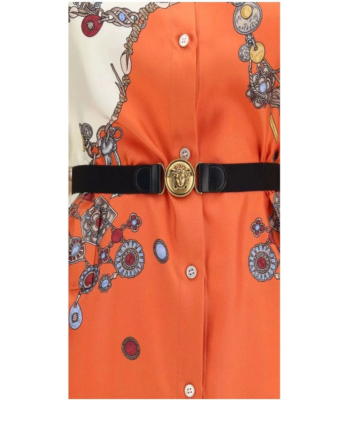 Versace Dresse in orange, Silk โ view 3