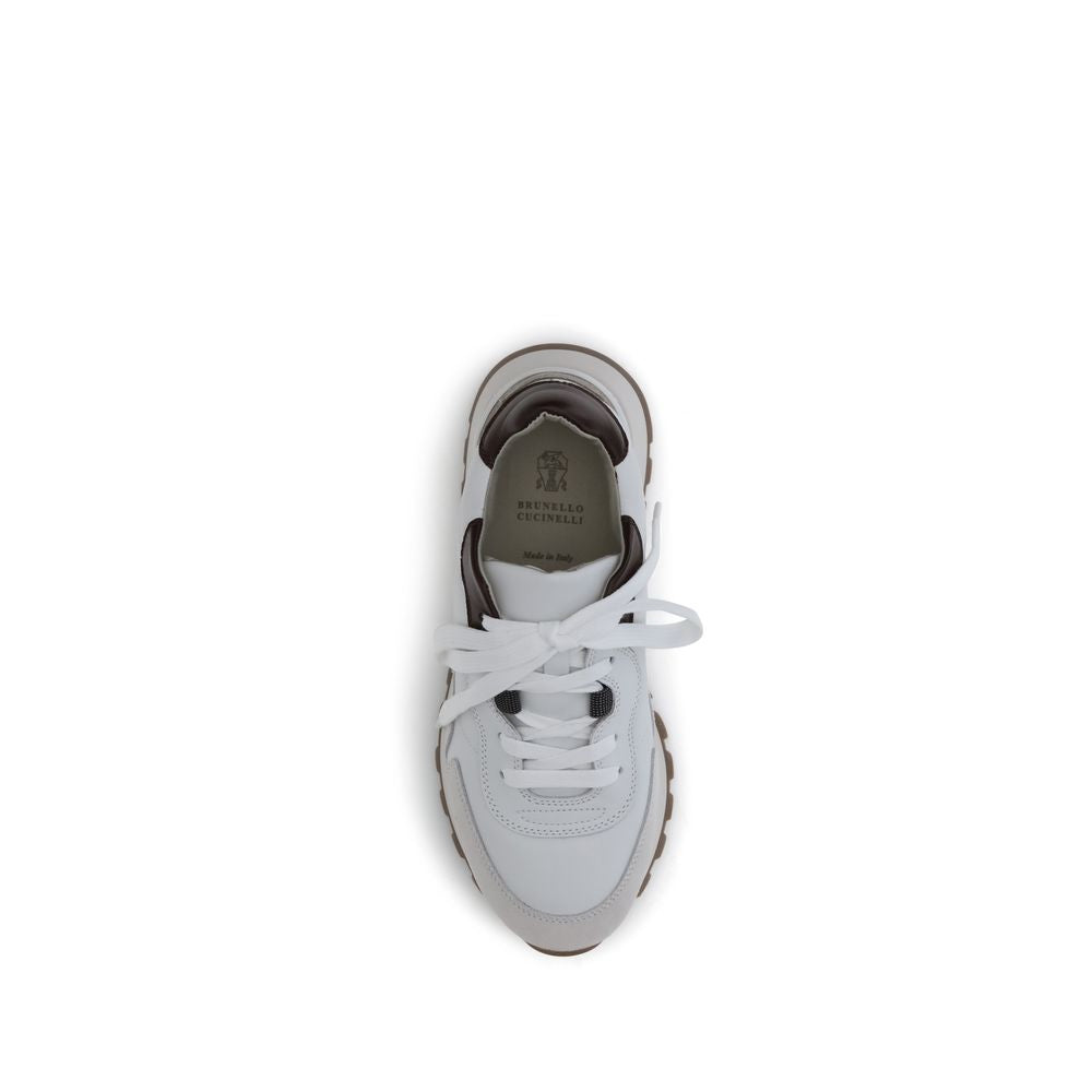Brunello Cucinelli Leather Sneakers with Shiny Details Glam Steals