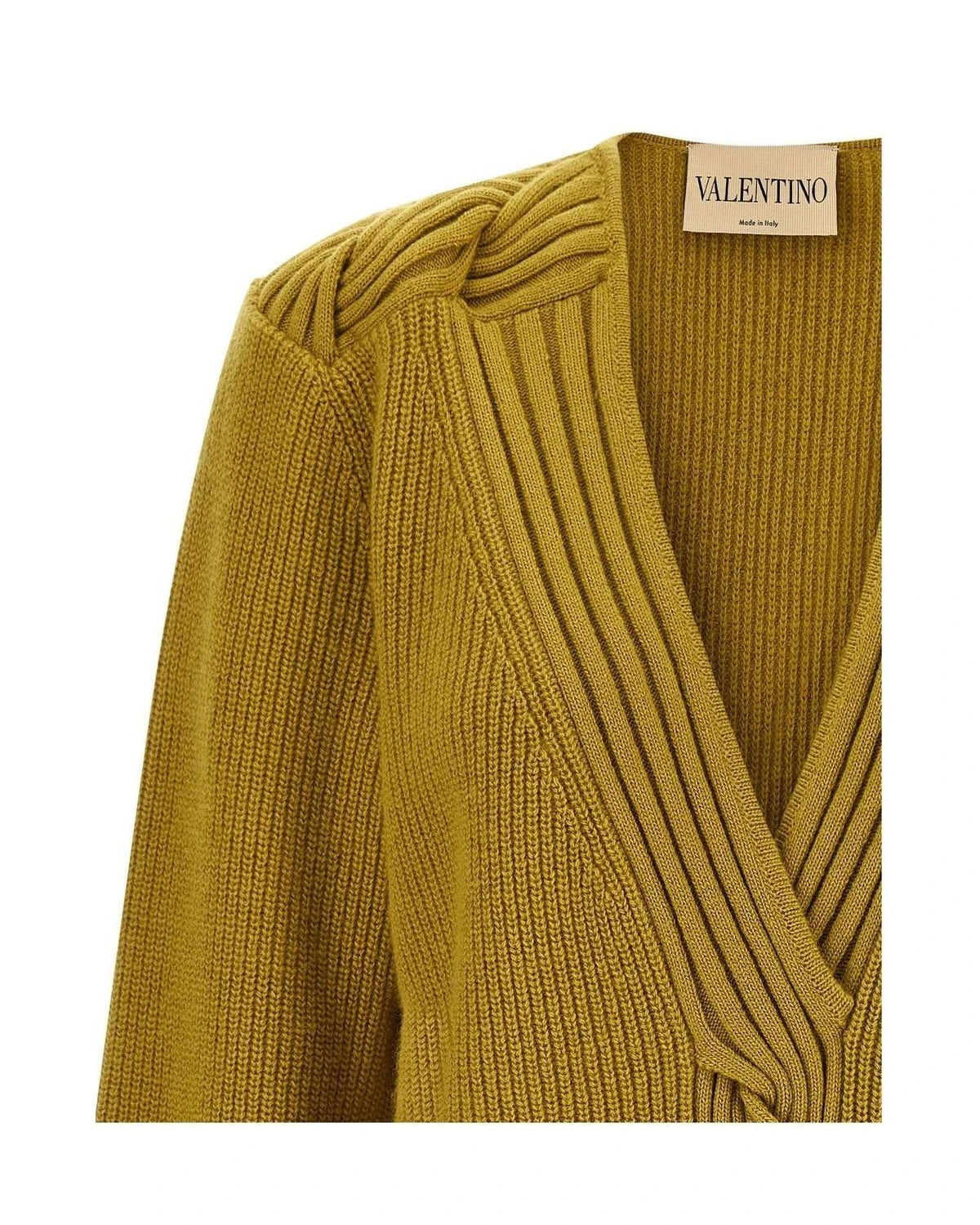 Valentino Garavani Cardigan in yellow, Virgin Wool — view 3