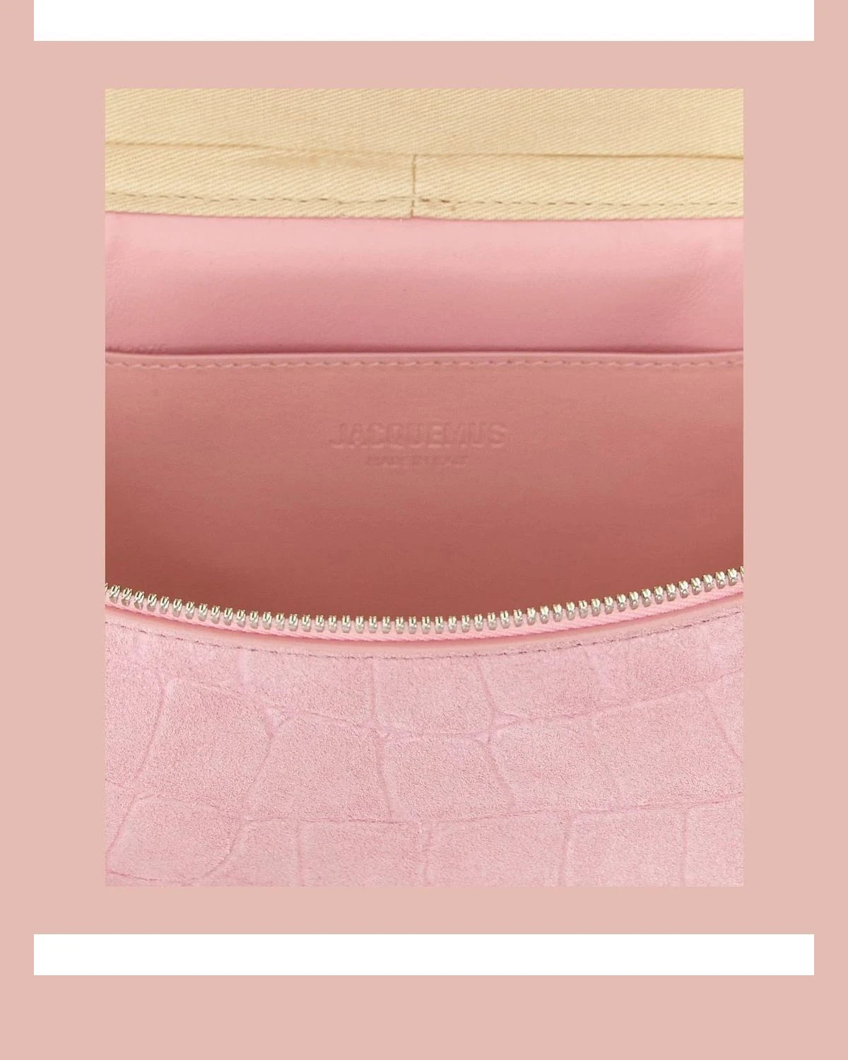 Jacquemus Makeup Bag in pink, Calfskin Leather — view 4