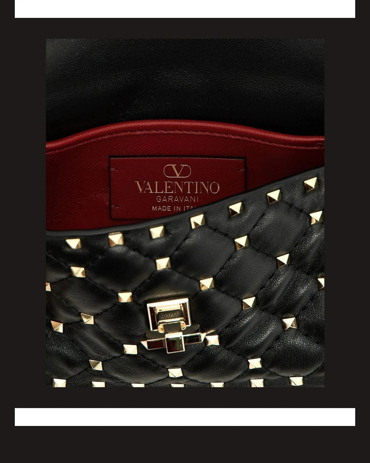 Valentino Garavani Baguette Handbag in black, Lamb Leather — view 4