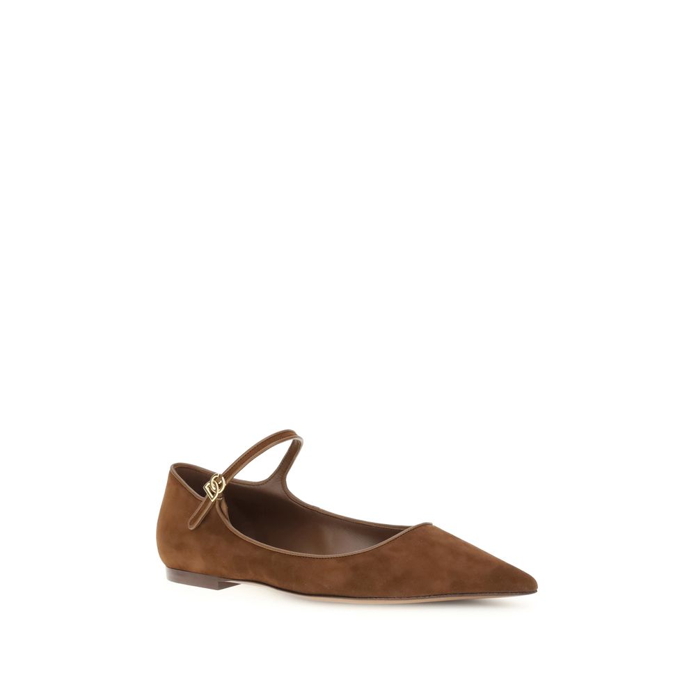 Dolce & Gabbana Suede and Nappa Leather Ballerinas