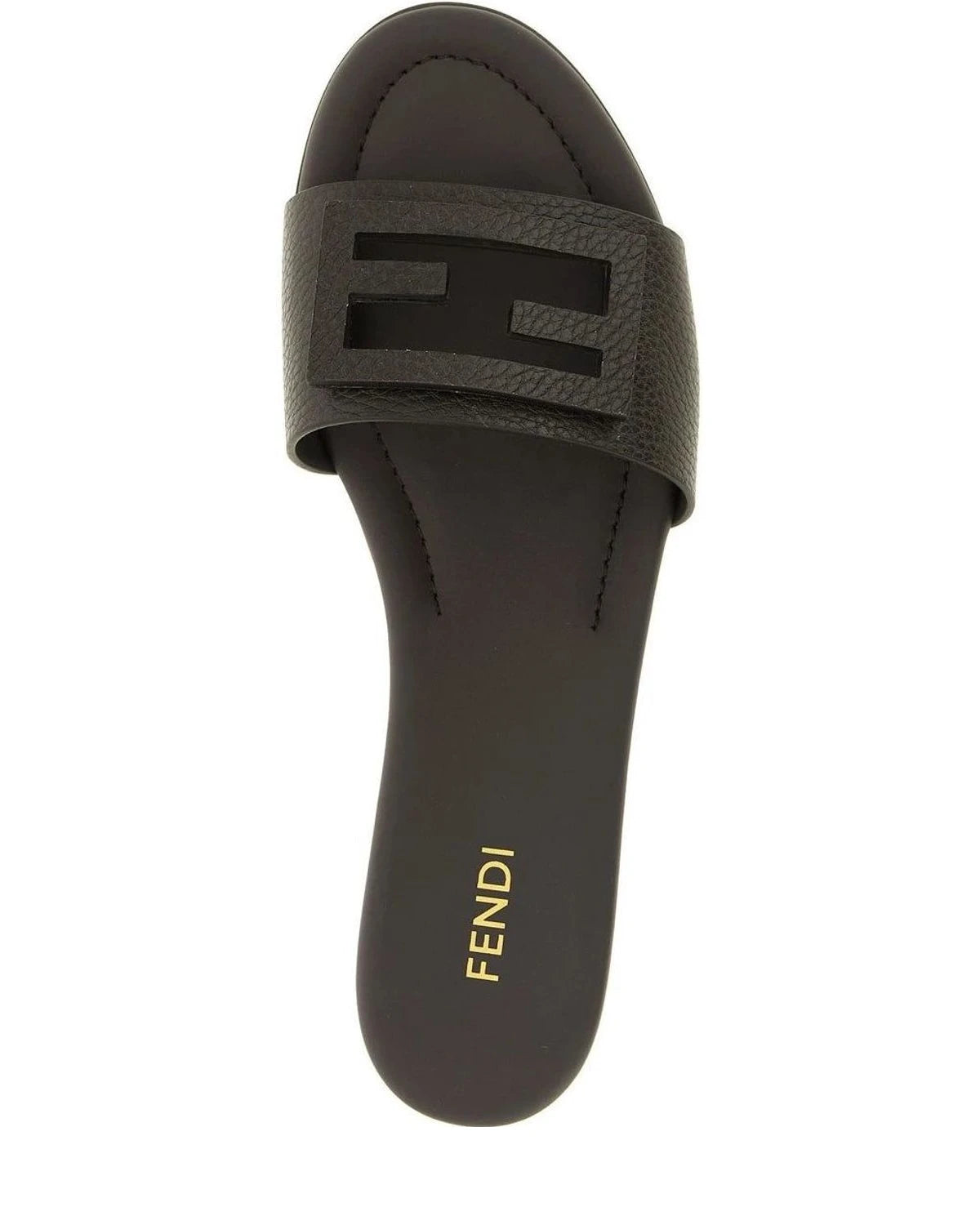 Fendi Slides in brown, Calfskin Leather — view 4