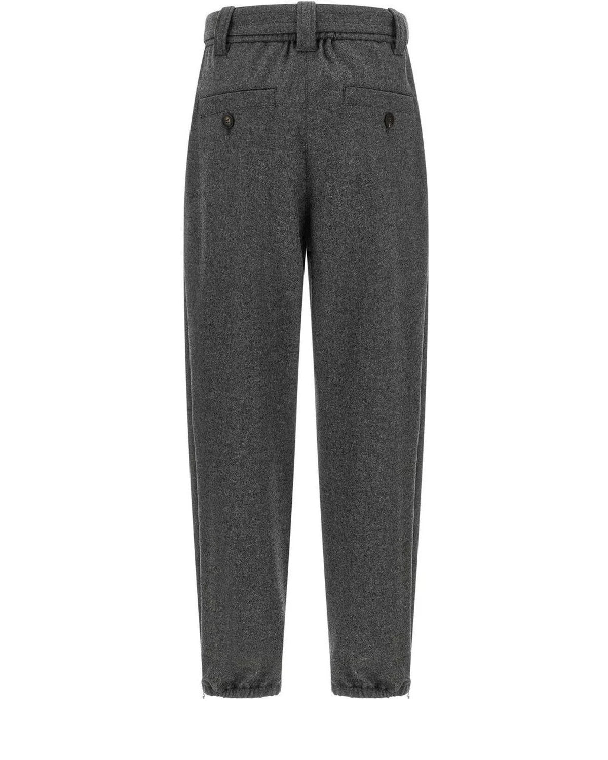Brunello Cucinelli Cargo Pant in gray, Virgin Wool — view 2