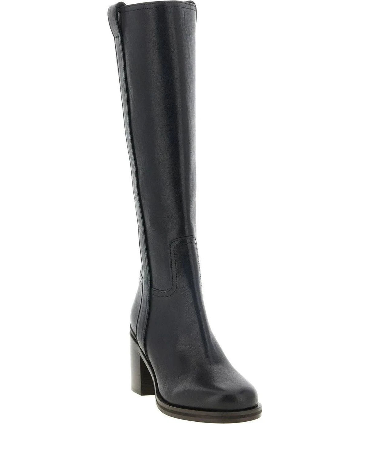 Brunello Cucinelli Knee High Boots in black, Calfskin Leather — view 2