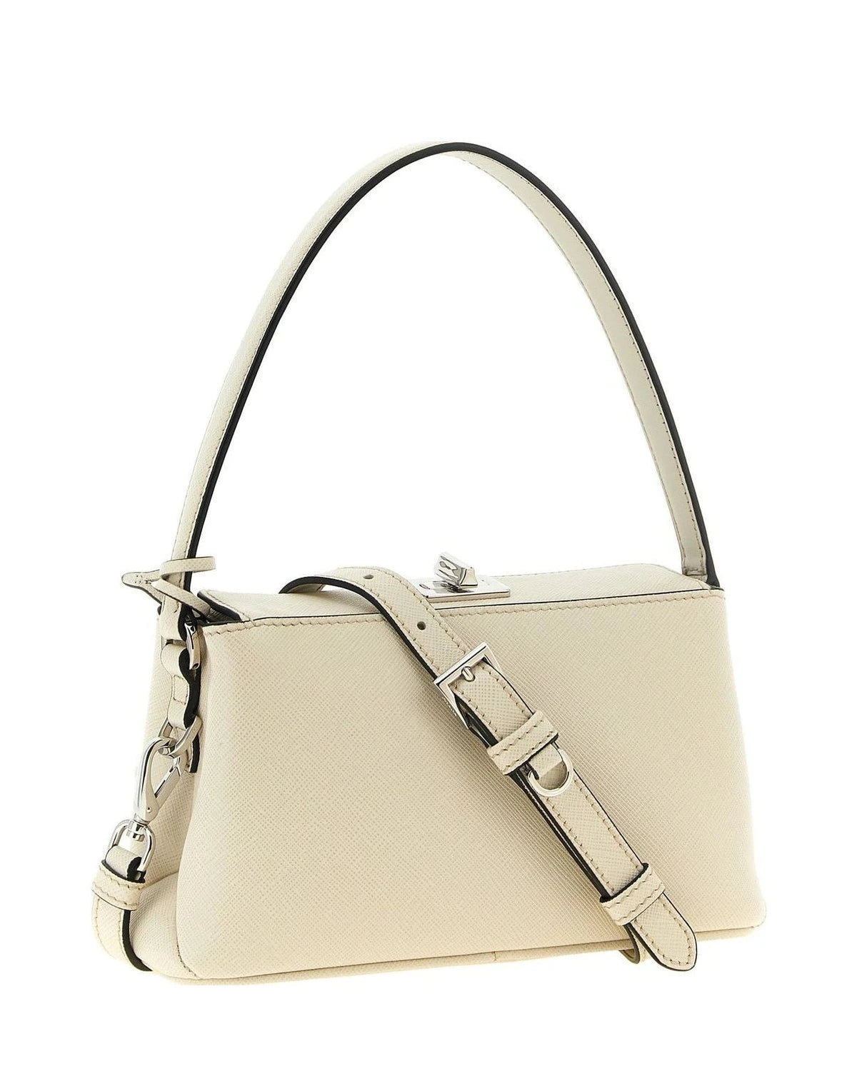 Prada Baguette Handbag in white, Calfskin Leather — view 2