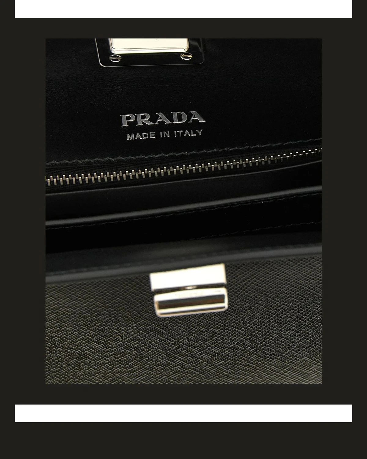 Prada Baguette Handbag in black, Calfskin Leather — view 4