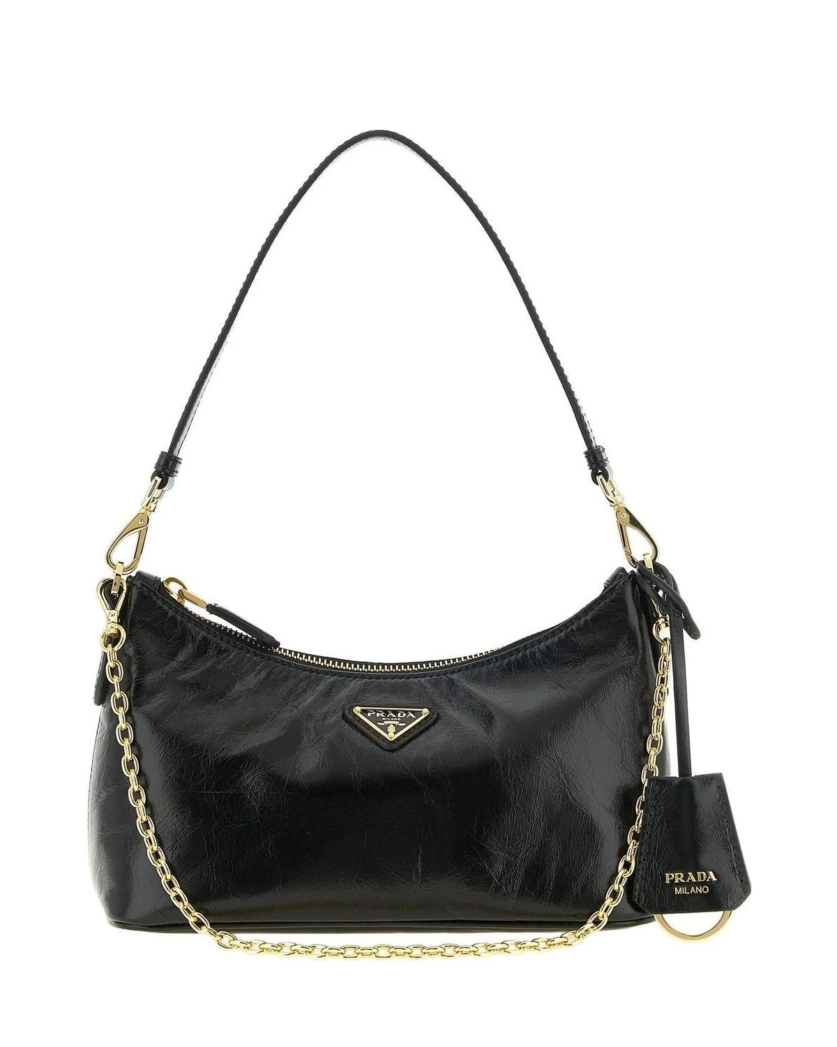 Prada Shoulder Bag in black, Calfskin Leather