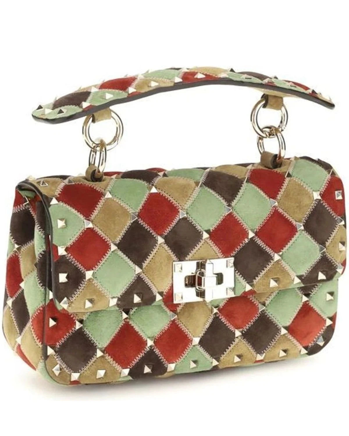 Valentino Garavani Satchel Bag in multicolor, Suede — view 2