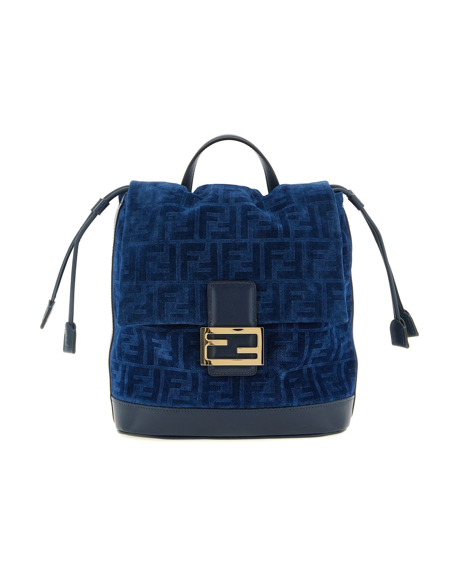 Fendi Denim Ff Flocked Backpack Glam Steals