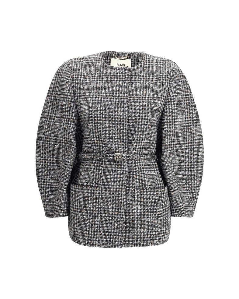 Fendi Wool and cotton tweed Blouson Jacket Glam Steals