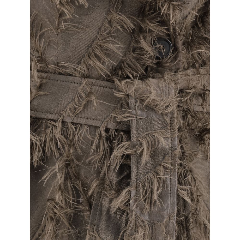 Brunello Cucinelli Brown Polyester Coat Glam Steals