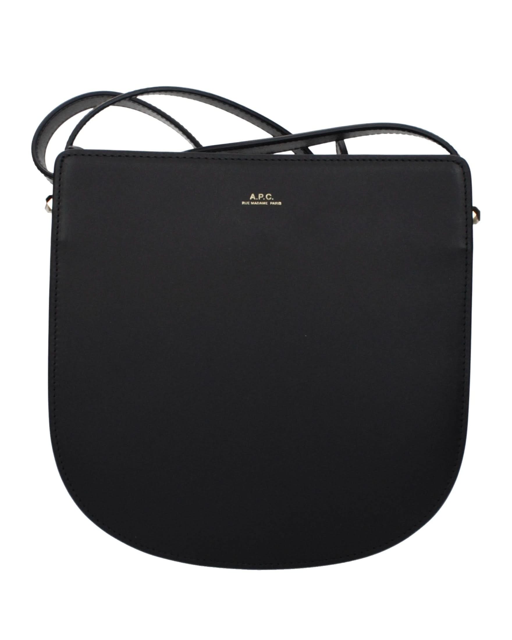 A.p.c. Black Leather Apc Crossbody Bag