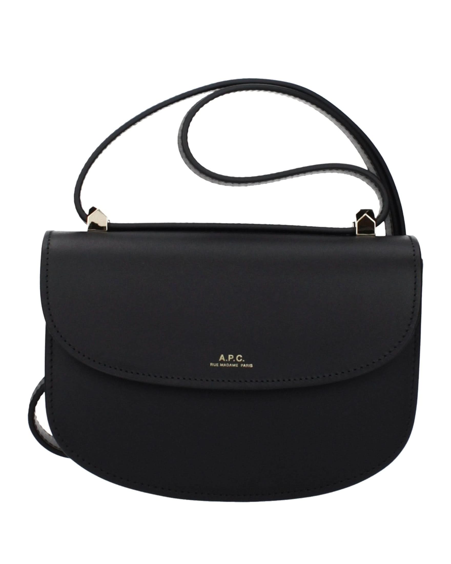 A.p.c. Black Leather Apc Shoulder Bag