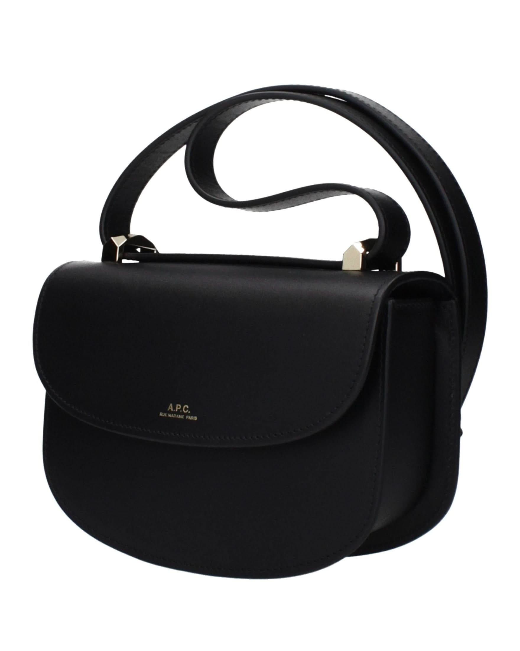 A.p.c. Black Leather Apc Shoulder Bag