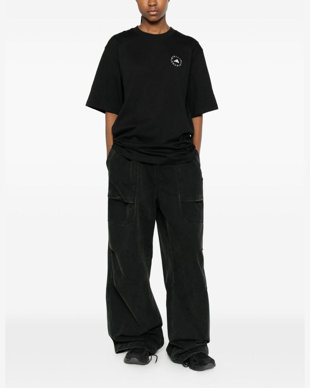 Adidas By Stella Mccartney Black Polo T-shirt Glam Steals
