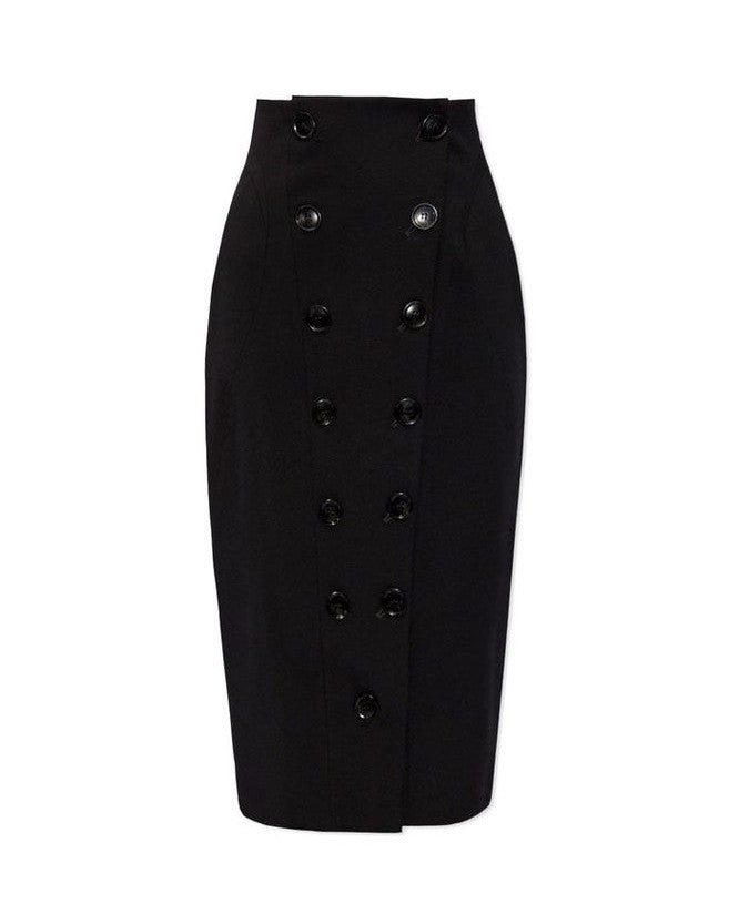 Alaïa Black Elastane Midi Skirt Glam Steals