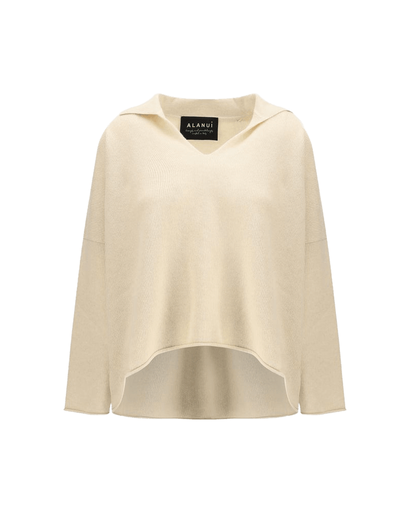 Alanui Beige Cashmere Polo Shirt Glam Steals