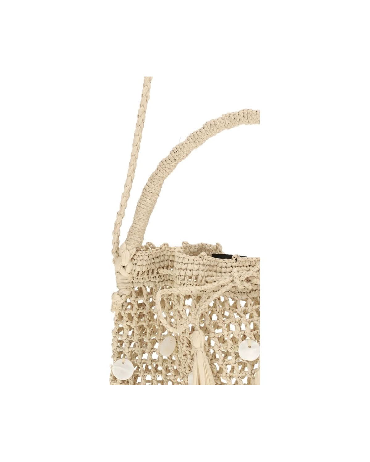 Alanui Beige Raffia Shoulder Bag