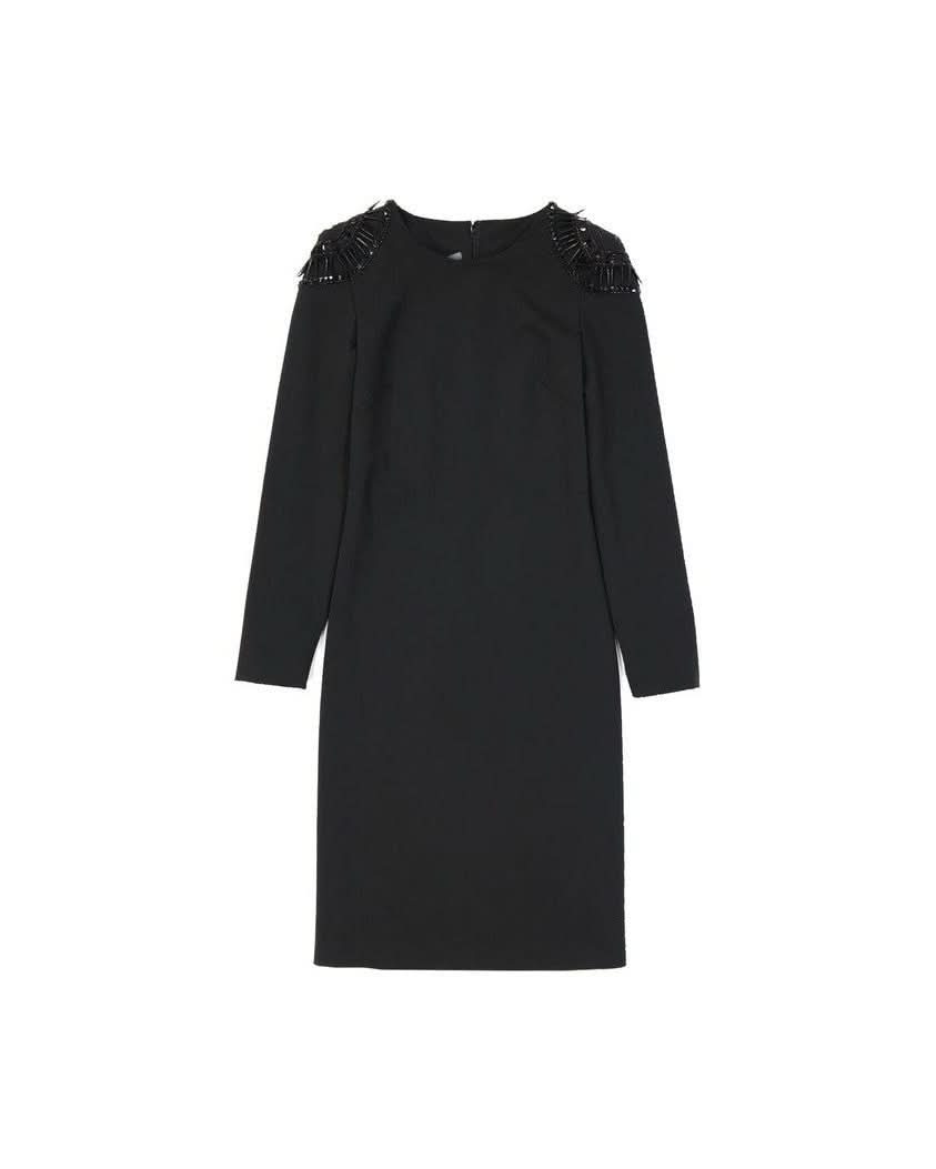 Alberta Ferretti Black Elastane Dress Dresses