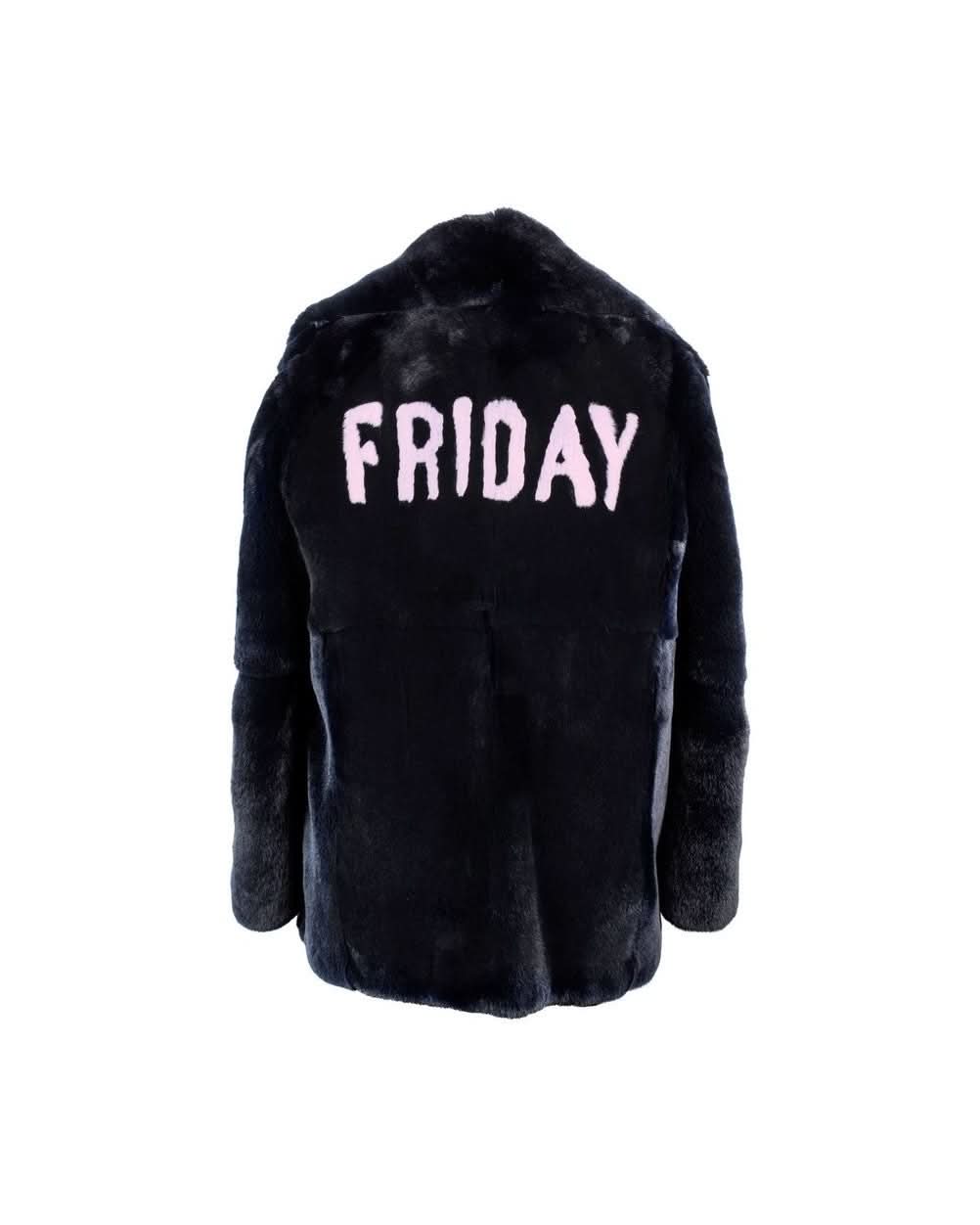 Alberta Ferretti Blue Rabbit Fur Coat Coats & Jackets