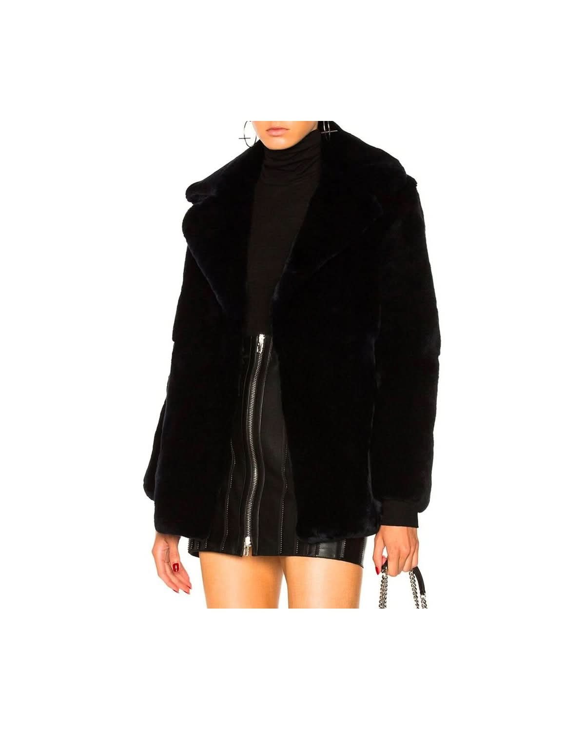 Alberta Ferretti Blue Rabbit Fur Coat Coats & Jackets