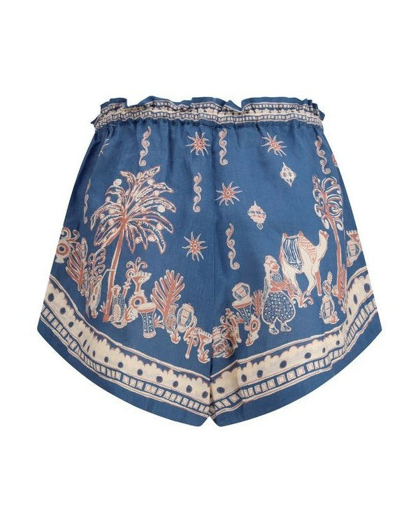 Alemais Blue Linen Bermuda Shorts Glam Steals