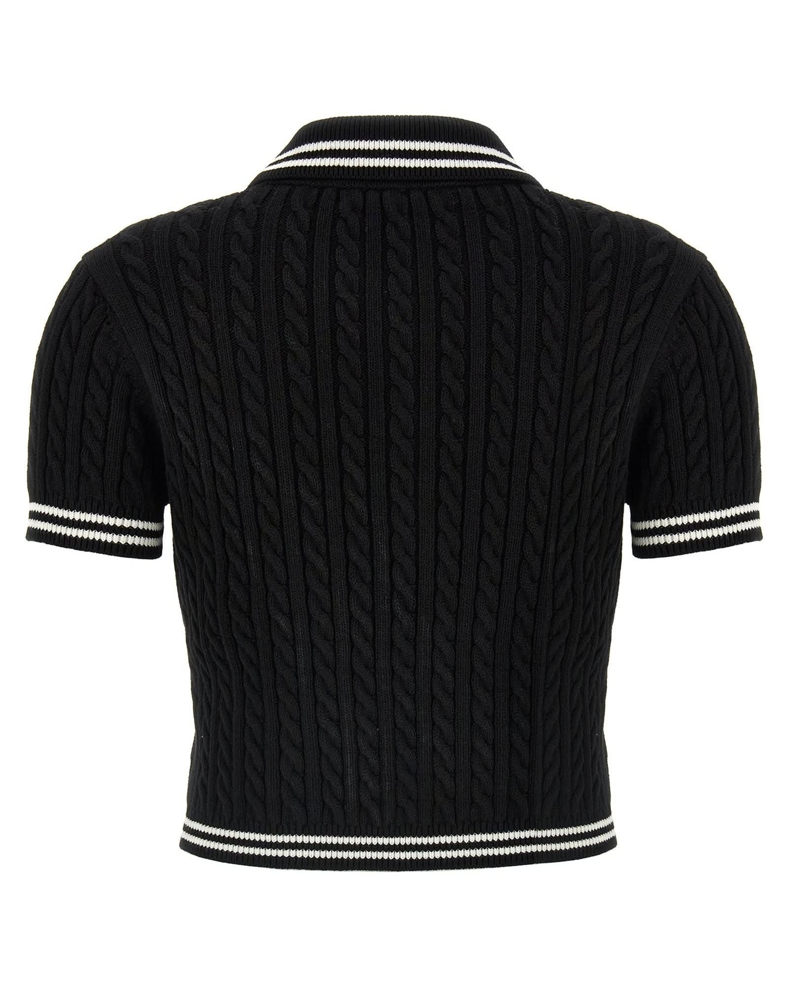 Alessandra Rich Braided Polo Shirt Glam Steals