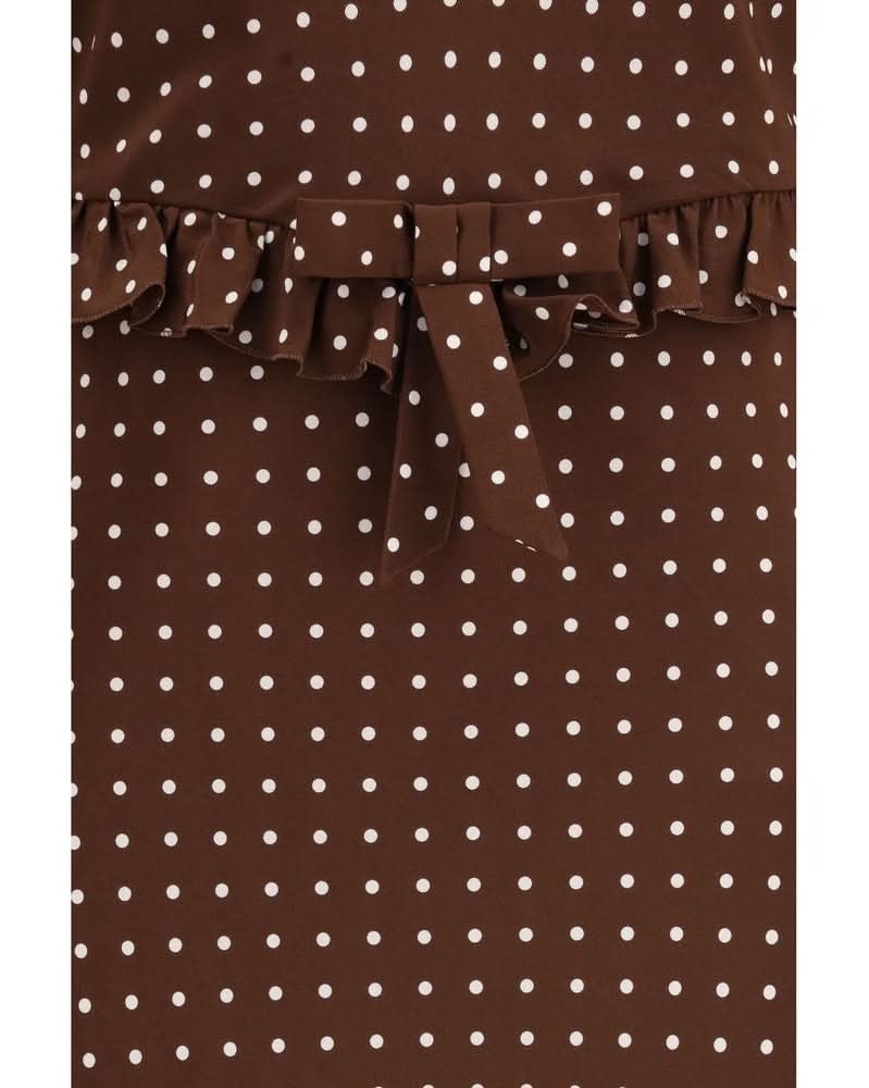 Alessandra Rich Brown Silk Casual Dress Glam Steals