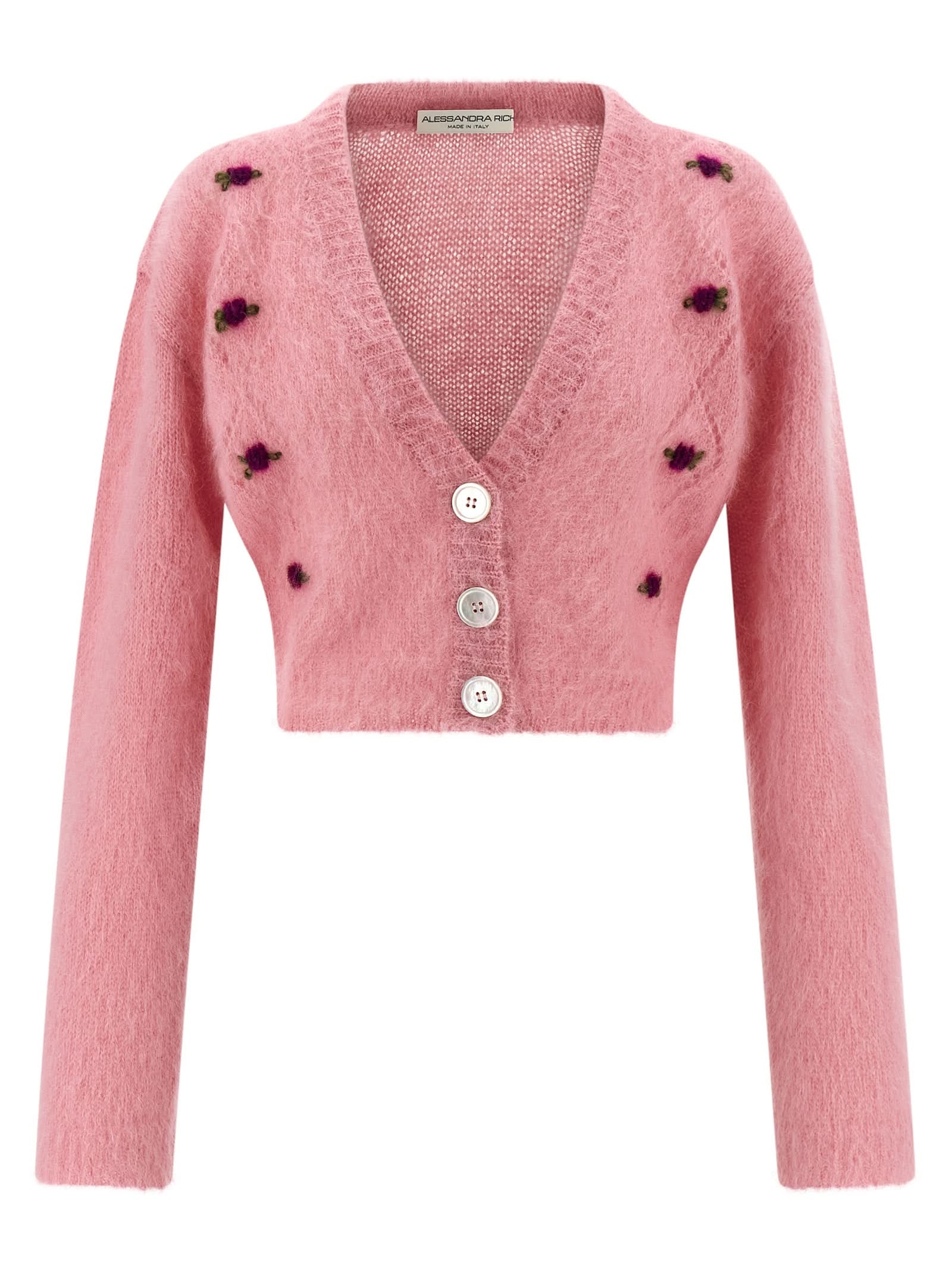 Alessandra Rich Carded Mohair Cardigan Glam Steals