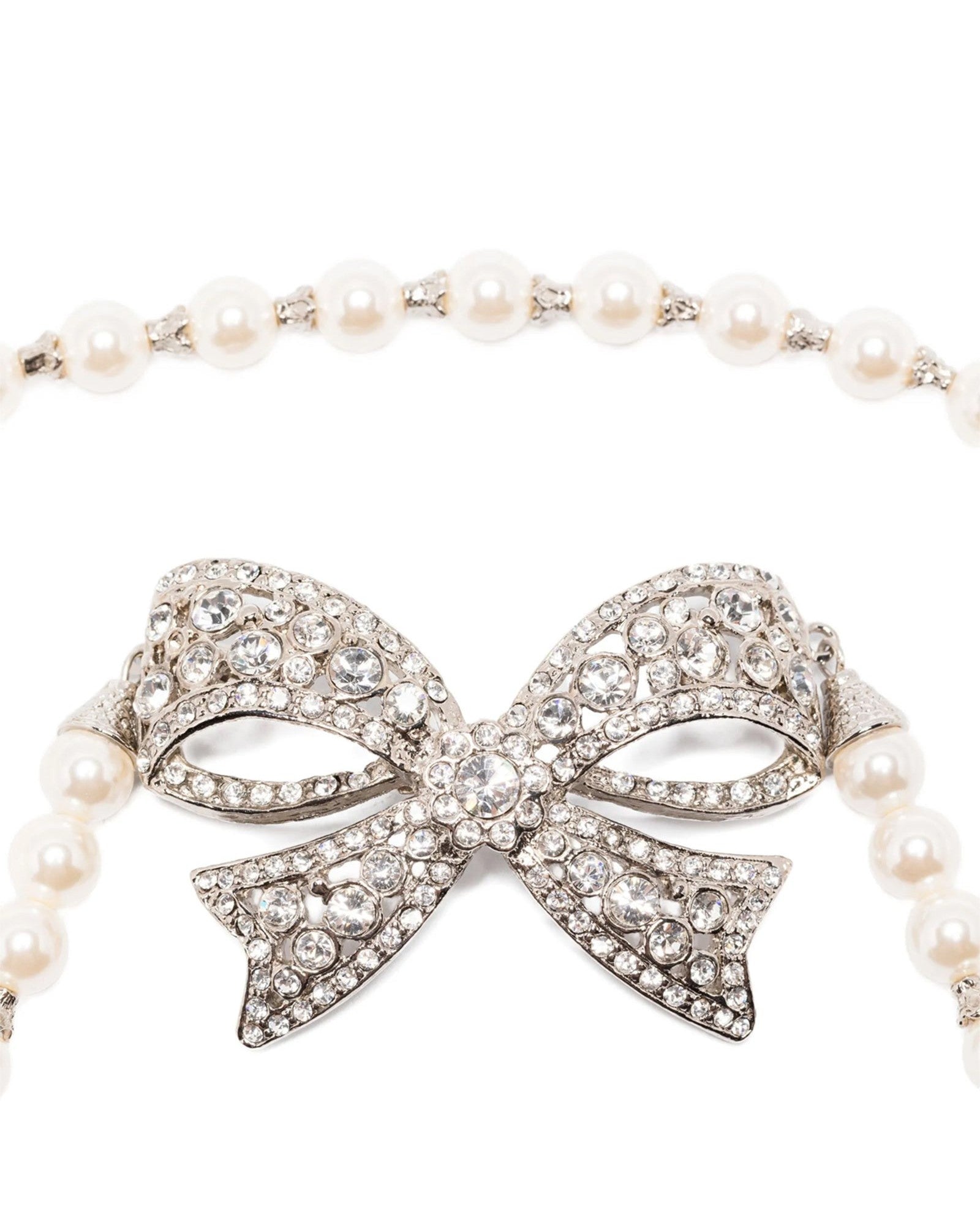 Alessandra Rich Pearl Bow Necklace Glam Steals