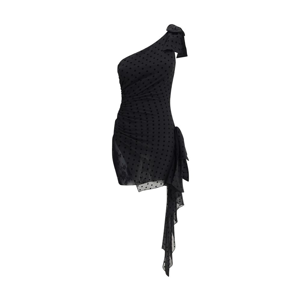 Alessandra Rich Polka Dot One Shoulder Dress Glam Steals