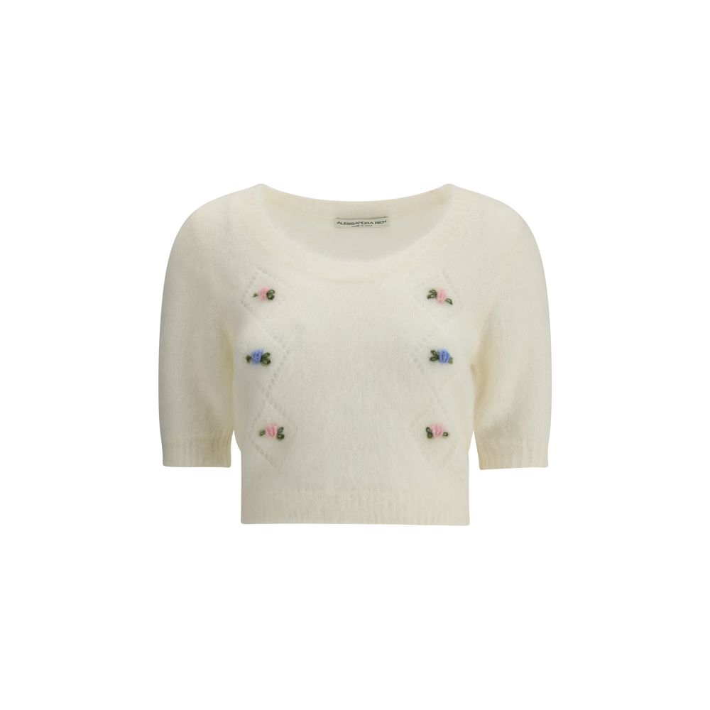 Alessandra Rich Short Sleeve Mohair Sweater Glam Steals