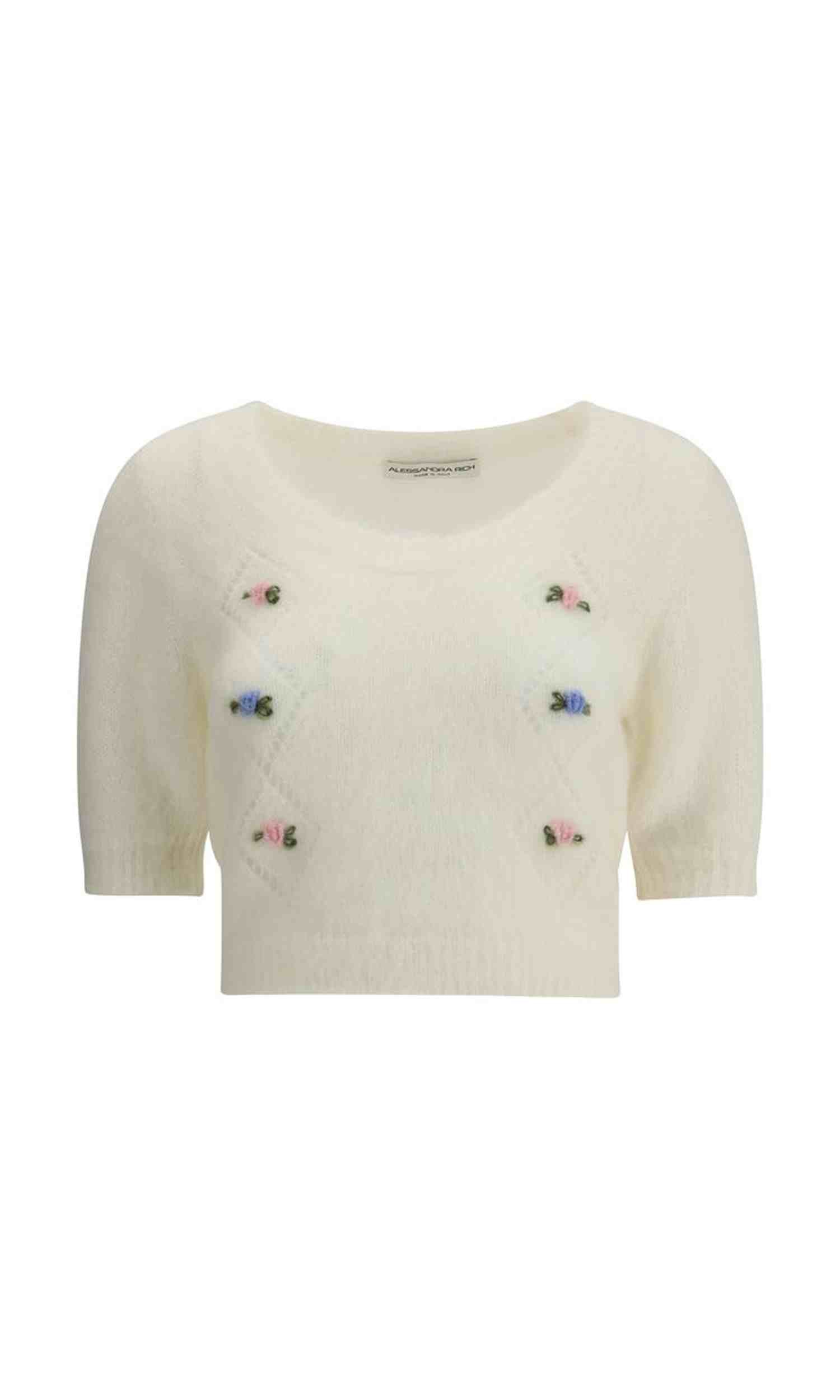 Alessandra Rich Short Sleeve Mohair Sweater Glam Steals
