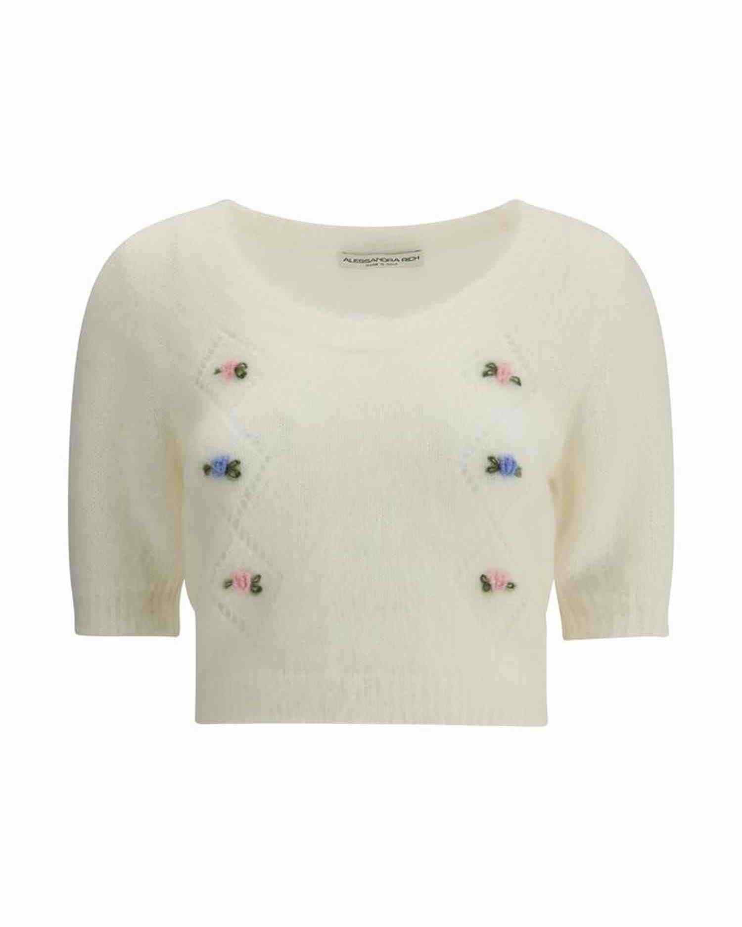 Alessandra Rich Short Sleeve Mohair Sweater Glam Steals