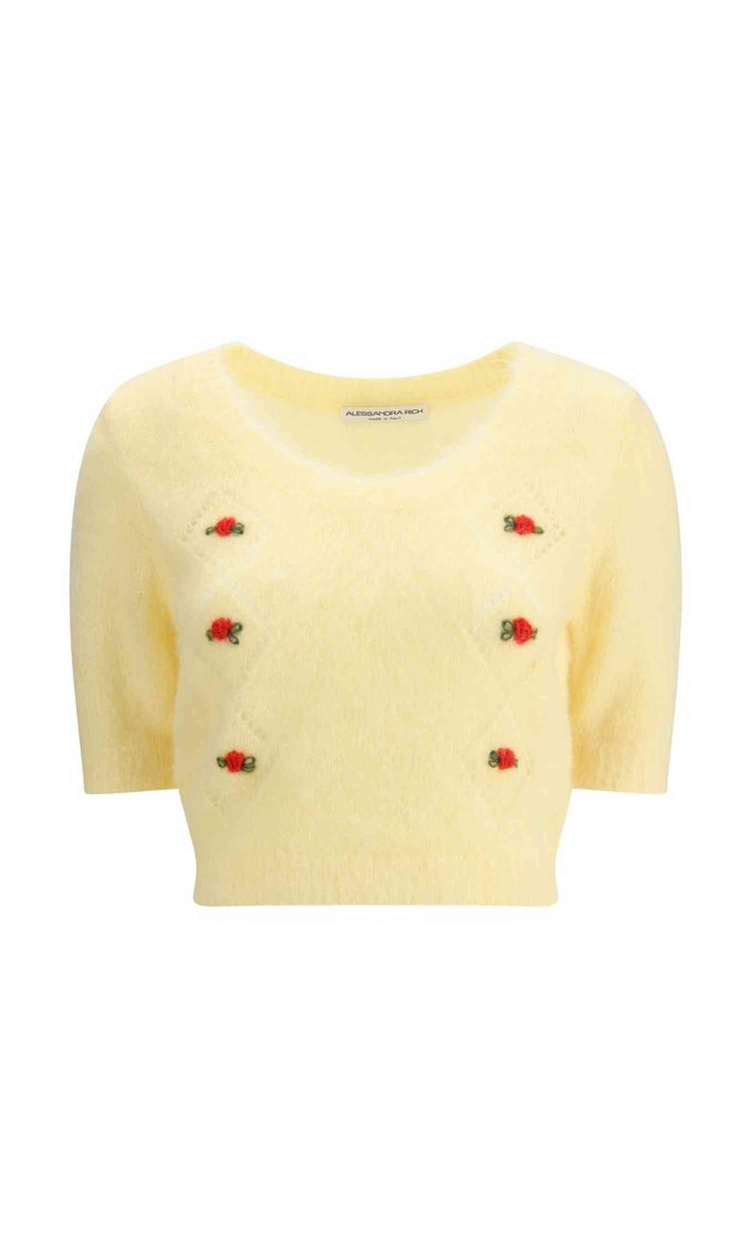 Alessandra Rich Short Sleeve Mohair Sweater Glam Steals