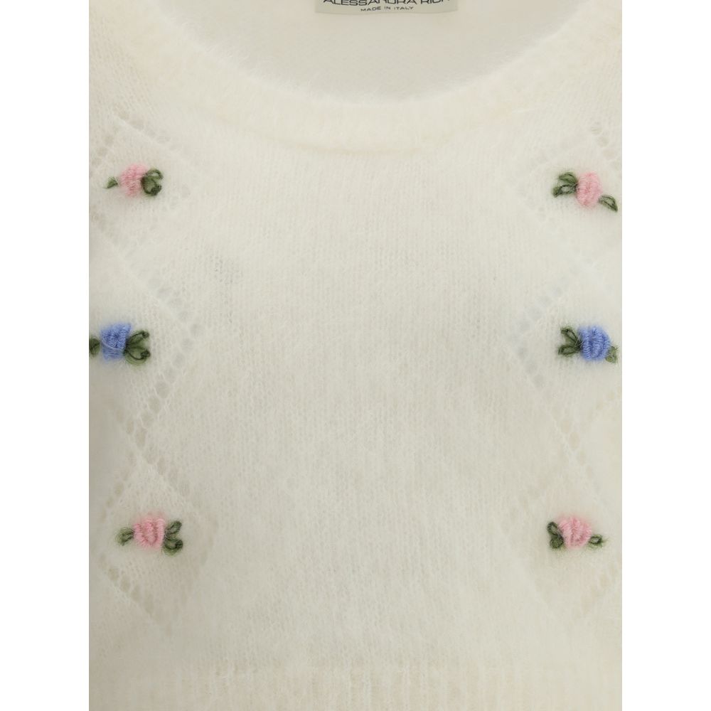 Alessandra Rich Short Sleeve Mohair Sweater Glam Steals