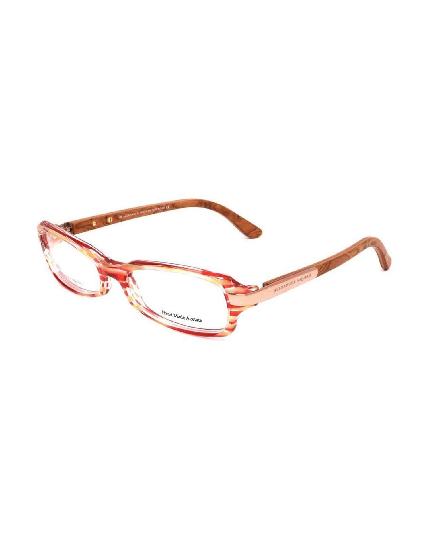 Alexander Mcqueen Red Acetate Frame Eyeglasses
