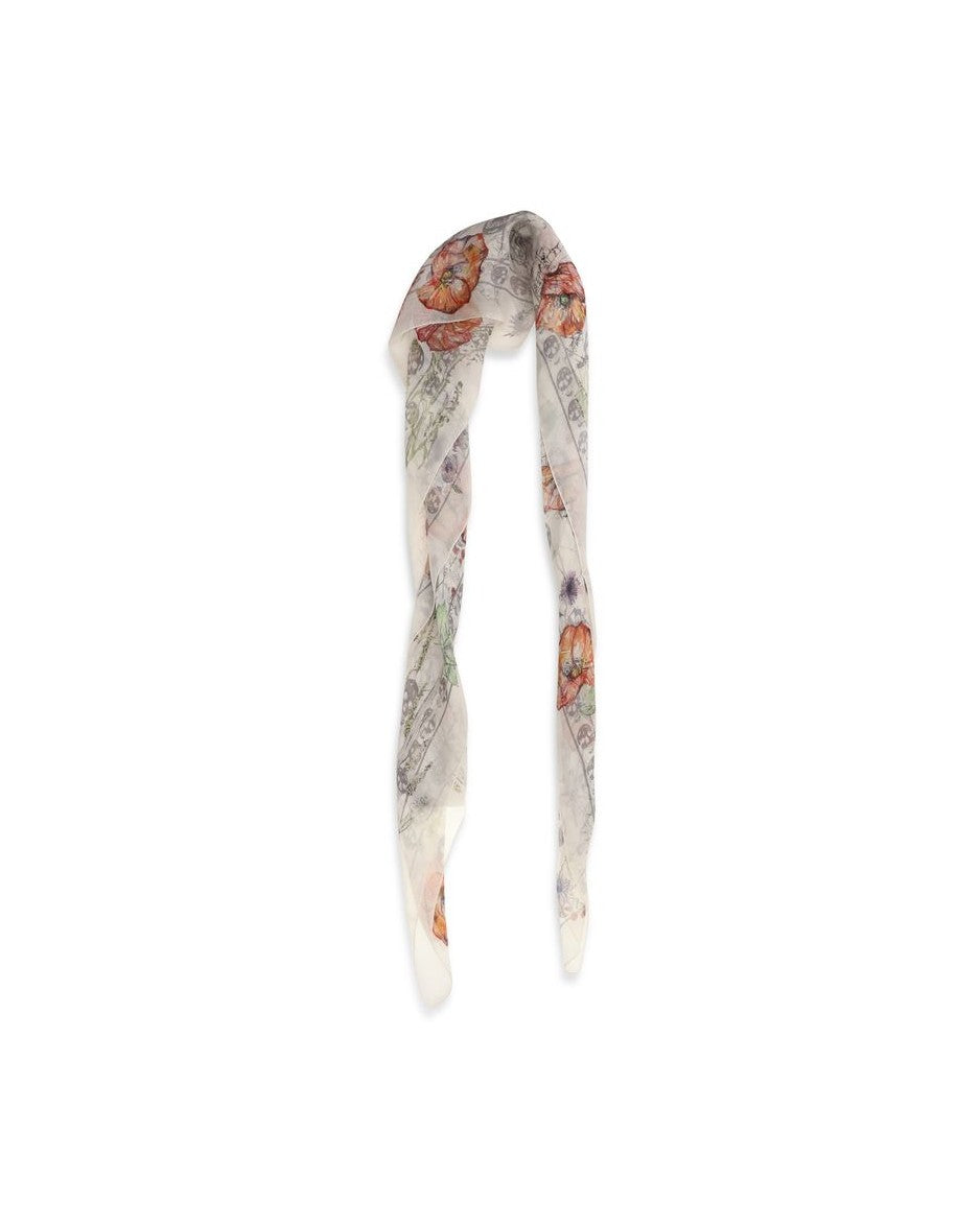 Alexander Mcqueen Beige Silk Scarf Glam Steals