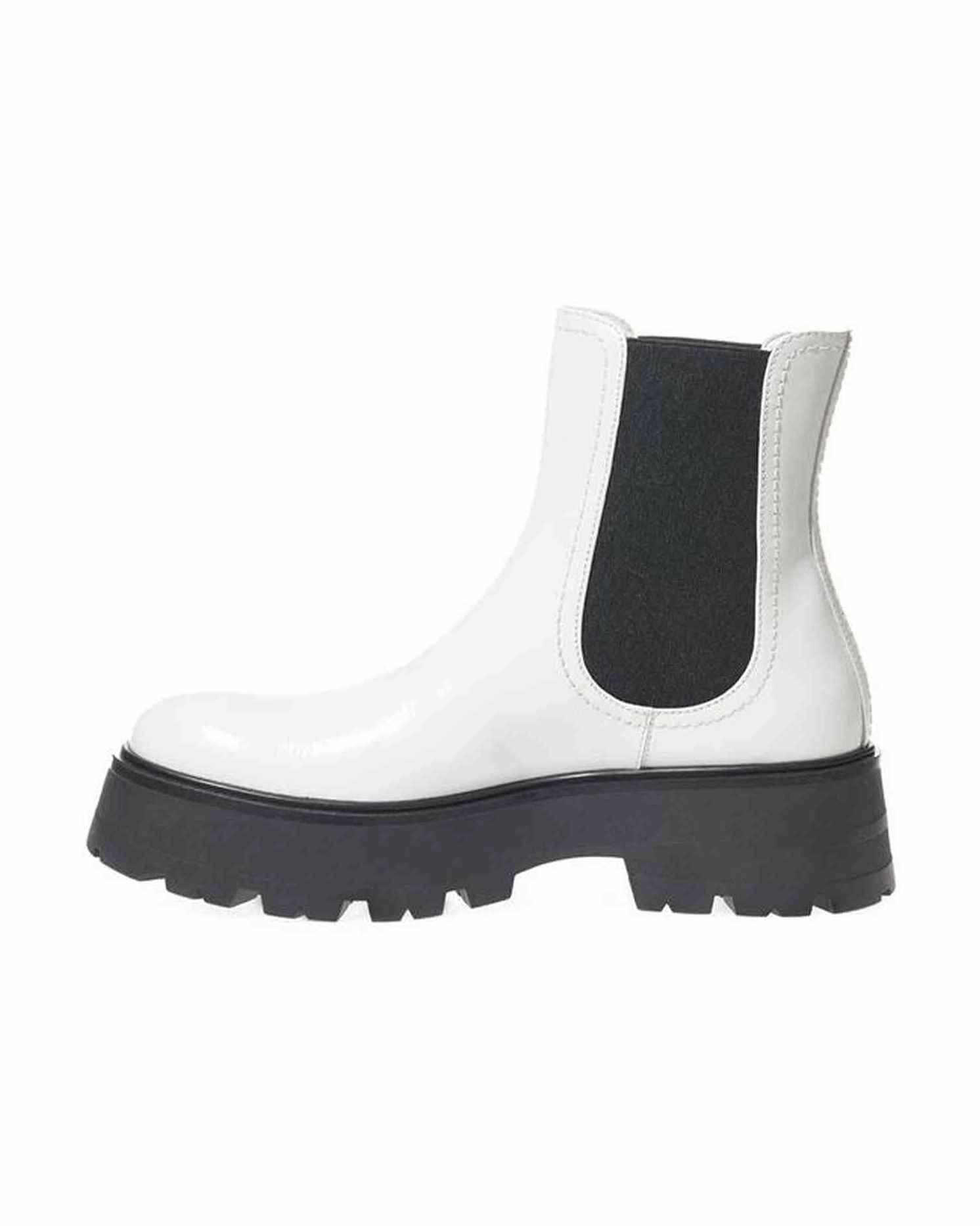 Alexander Mcqueen Black And White Leather Boot Boots