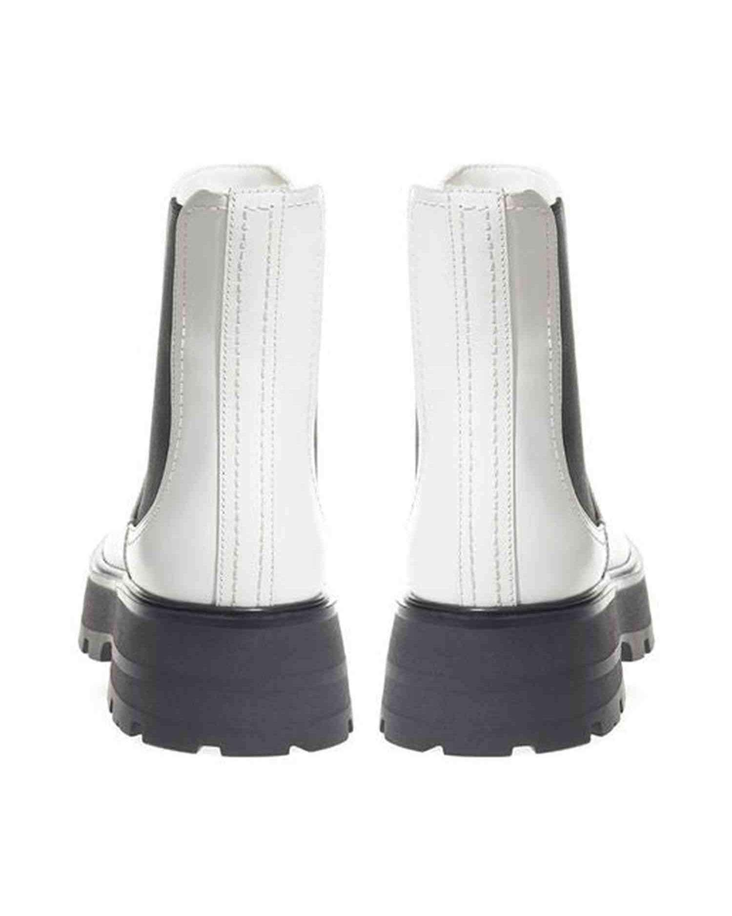 Alexander Mcqueen Black And White Leather Boot Boots