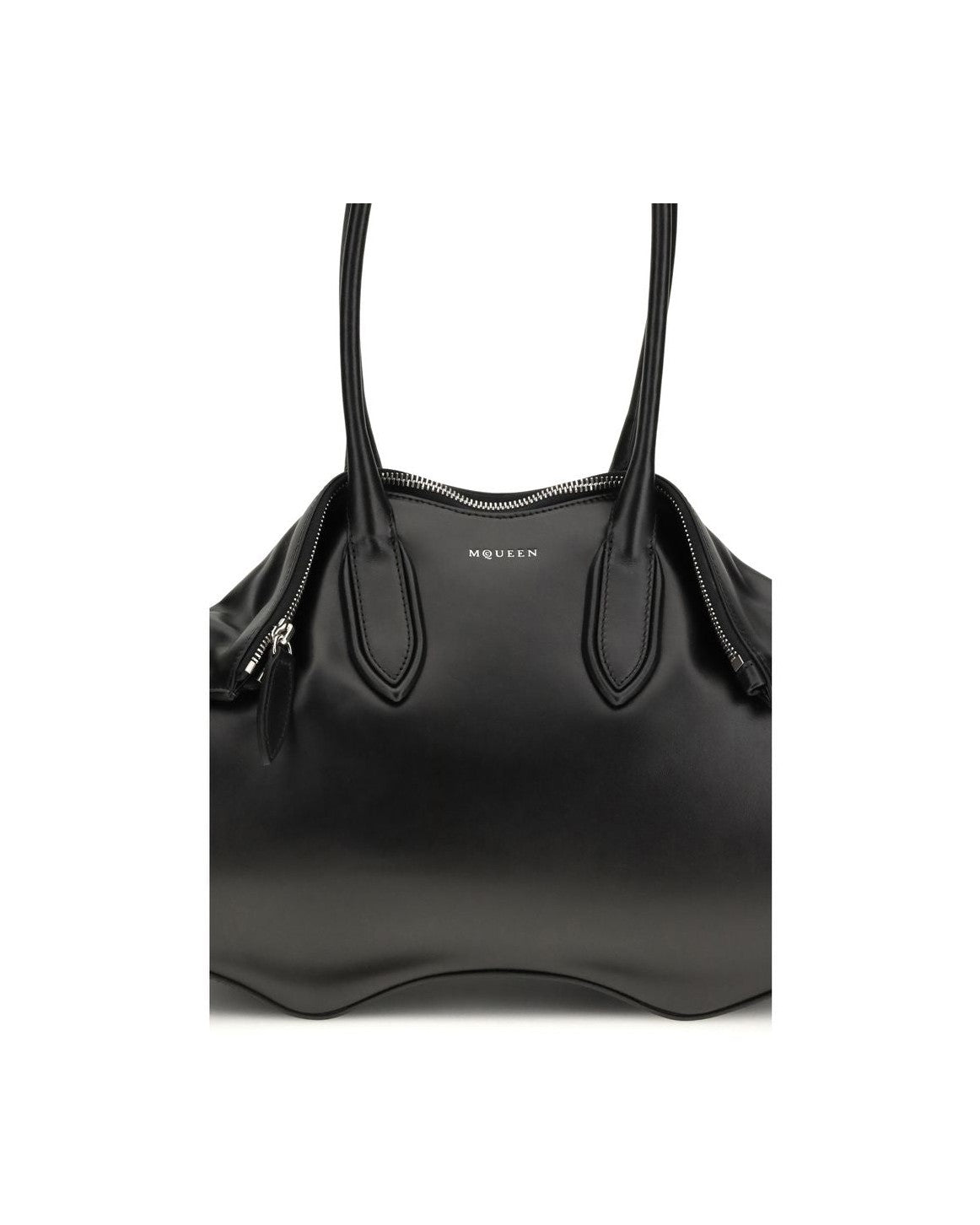 Alexander Mcqueen Black Calf Leather Bos Taurus Shoulder Bag Glam Steals