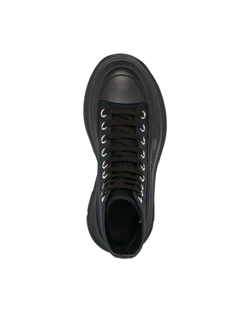 Alexander Mcqueen Black Canvas High Top Boots