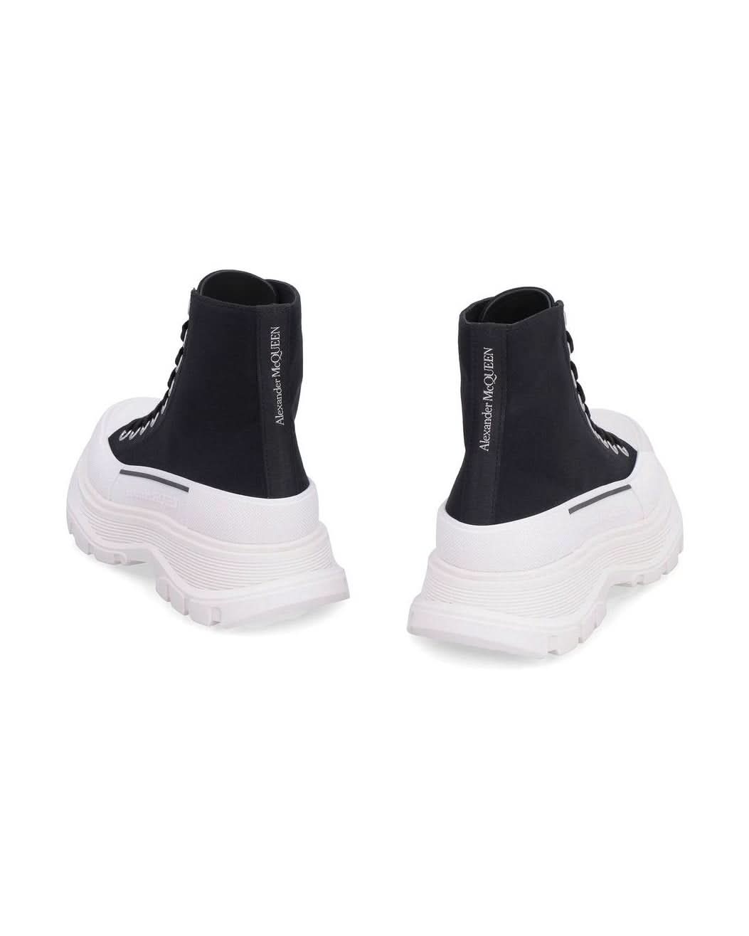 Alexander Mcqueen Black Canvas High Top Sneakers