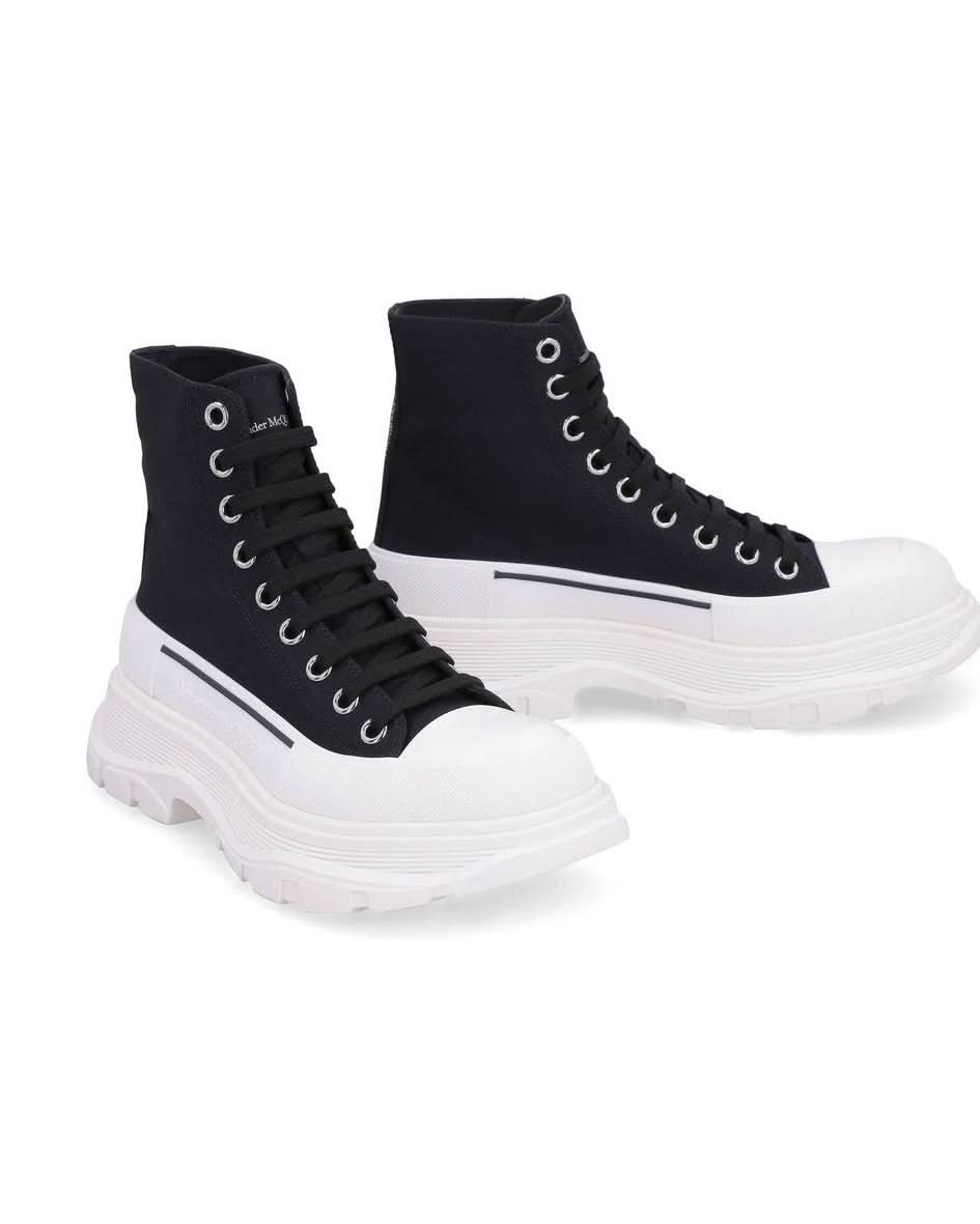 Alexander Mcqueen Black Canvas High Top Sneakers