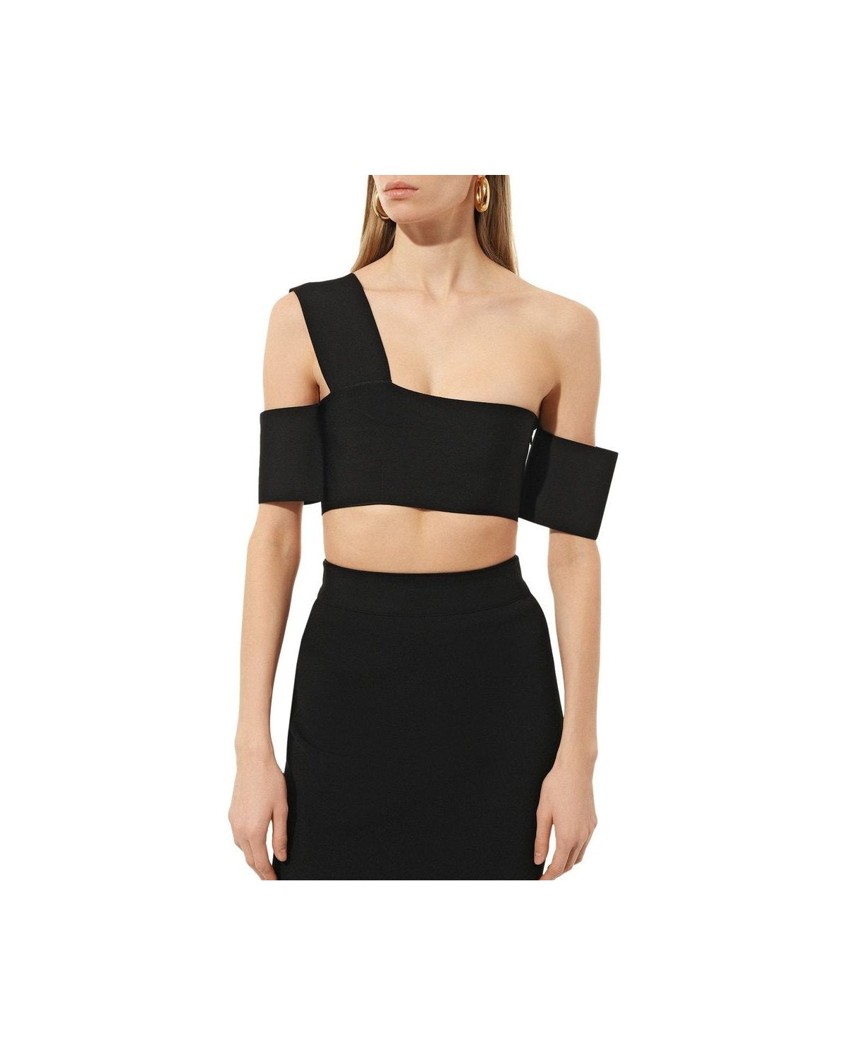 Alexander Mcqueen Black Elastane Tank Top Tank Tops