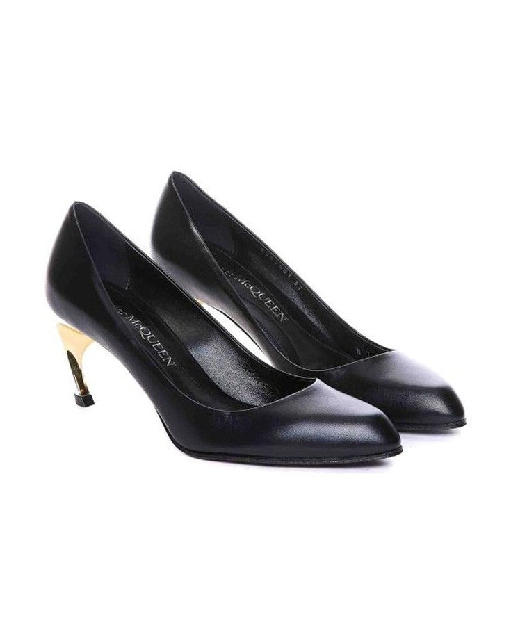 Alexander Mcqueen Black Lambskin High Heel Pumps Glam Steals