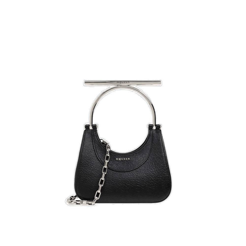 Alexander Mcqueen Black Leather Lamb Handbag Glam Steals